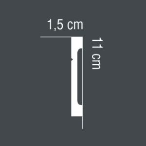 Listwa przypodłogowa MD356SS o fakturze INOX Wysokość 11 cm